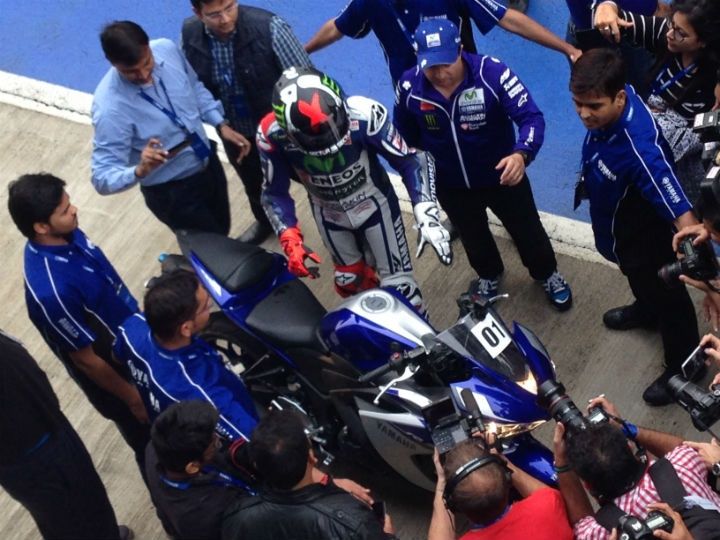 Jorge Lorenzo getting ready to take a lap of the BIC